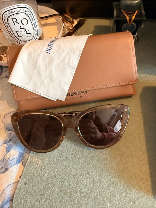 Burberry Accessories - Burberry Translucent Brown Cat-Eye Sunglasses with Tan Case